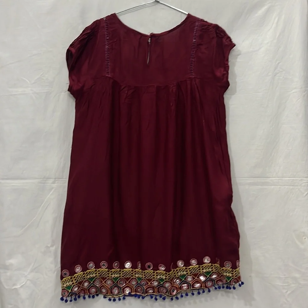 Stylish And Fancy Maroon Designer Indo- Western Tunic - Picture 3 of 3